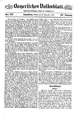 Bayerisches Volksblatt (Regensburger Morgenblatt) Sonntag 28. September 1851