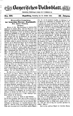 Bayerisches Volksblatt (Regensburger Morgenblatt) Donnerstag 23. Oktober 1851