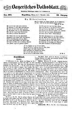 Bayerisches Volksblatt (Regensburger Morgenblatt) Montag 3. November 1851