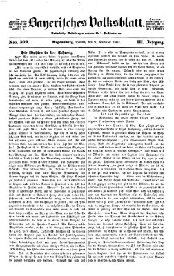 Bayerisches Volksblatt (Regensburger Morgenblatt) Sonntag 9. November 1851