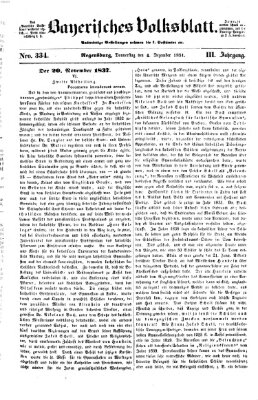 Bayerisches Volksblatt (Regensburger Morgenblatt) Donnerstag 4. Dezember 1851