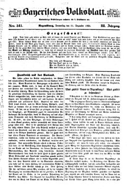 Bayerisches Volksblatt (Regensburger Morgenblatt) Donnerstag 11. Dezember 1851