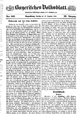 Bayerisches Volksblatt (Regensburger Morgenblatt) Samstag 13. Dezember 1851