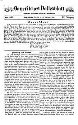 Bayerisches Volksblatt (Regensburger Morgenblatt) Dienstag 16. Dezember 1851