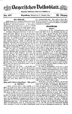 Bayerisches Volksblatt (Regensburger Morgenblatt) Mittwoch 17. Dezember 1851