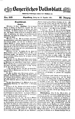 Bayerisches Volksblatt (Regensburger Morgenblatt) Freitag 19. Dezember 1851