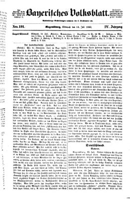 Bayerisches Volksblatt (Regensburger Morgenblatt) Mittwoch 14. Juli 1852