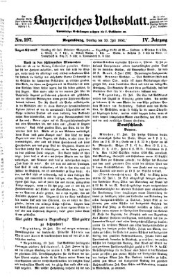 Bayerisches Volksblatt (Regensburger Morgenblatt) Dienstag 20. Juli 1852