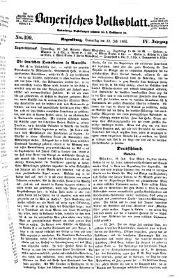 Bayerisches Volksblatt (Regensburger Morgenblatt) Donnerstag 22. Juli 1852