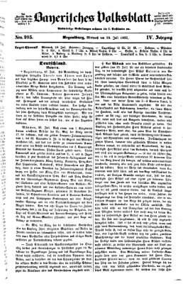 Bayerisches Volksblatt (Regensburger Morgenblatt) Mittwoch 28. Juli 1852