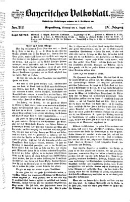 Bayerisches Volksblatt (Regensburger Morgenblatt) Mittwoch 4. August 1852