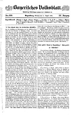 Bayerisches Volksblatt (Regensburger Morgenblatt) Mittwoch 11. August 1852