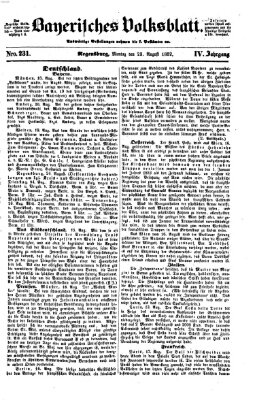 Bayerisches Volksblatt (Regensburger Morgenblatt) Montag 23. August 1852