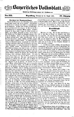 Bayerisches Volksblatt (Regensburger Morgenblatt) Mittwoch 25. August 1852