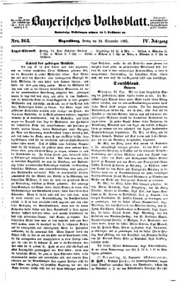 Bayerisches Volksblatt (Regensburger Morgenblatt) Freitag 24. September 1852