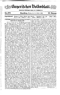 Bayerisches Volksblatt (Regensburger Morgenblatt) Sonntag 10. Oktober 1852