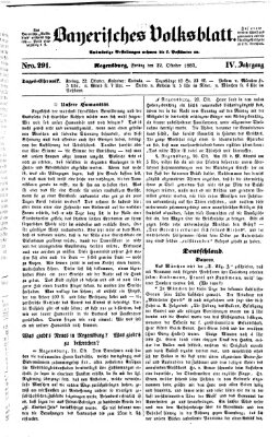 Bayerisches Volksblatt (Regensburger Morgenblatt) Freitag 22. Oktober 1852