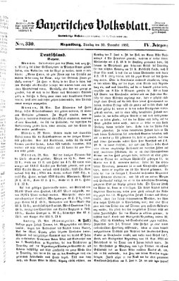 Bayerisches Volksblatt (Regensburger Morgenblatt) Dienstag 30. November 1852