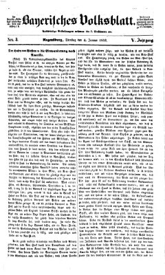 Bayerisches Volksblatt (Regensburger Morgenblatt) Dienstag 4. Januar 1853