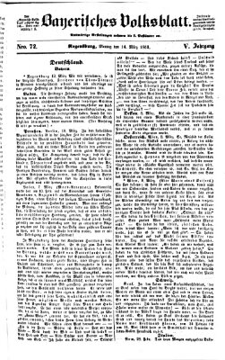 Bayerisches Volksblatt (Regensburger Morgenblatt) Montag 14. März 1853