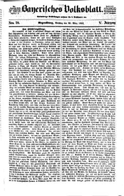 Bayerisches Volksblatt (Regensburger Morgenblatt) Sonntag 20. März 1853