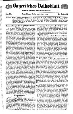 Bayerisches Volksblatt (Regensburger Morgenblatt) Samstag 9. April 1853