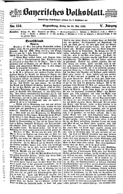 Bayerisches Volksblatt (Regensburger Morgenblatt) Freitag 20. Mai 1853