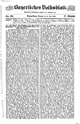 Bayerisches Volksblatt (Regensburger Morgenblatt) Mittwoch 25. Mai 1853