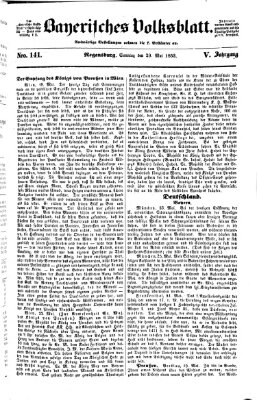 Bayerisches Volksblatt (Regensburger Morgenblatt) Sonntag 29. Mai 1853