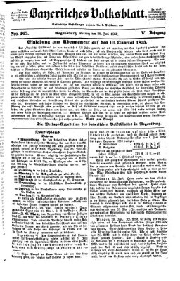 Bayerisches Volksblatt (Regensburger Morgenblatt) Sonntag 26. Juni 1853