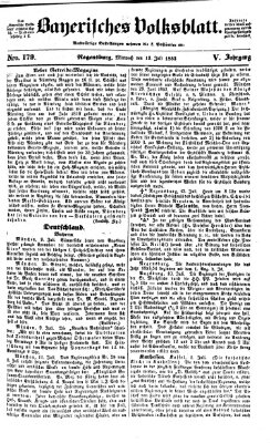 Bayerisches Volksblatt (Regensburger Morgenblatt) Mittwoch 13. Juli 1853