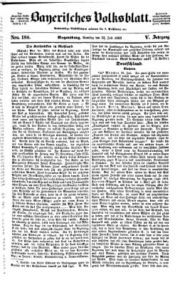 Bayerisches Volksblatt (Regensburger Morgenblatt) Samstag 23. Juli 1853