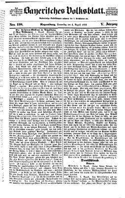 Bayerisches Volksblatt (Regensburger Morgenblatt) Donnerstag 4. August 1853