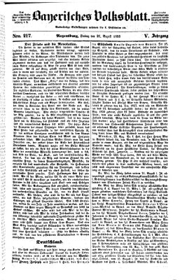 Bayerisches Volksblatt (Regensburger Morgenblatt) Freitag 26. August 1853