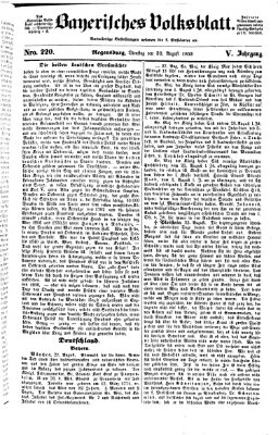 Bayerisches Volksblatt (Regensburger Morgenblatt) Dienstag 30. August 1853