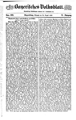 Bayerisches Volksblatt (Regensburger Morgenblatt) Mittwoch 31. August 1853