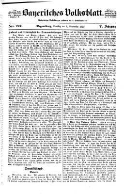 Bayerisches Volksblatt (Regensburger Morgenblatt) Samstag 3. September 1853