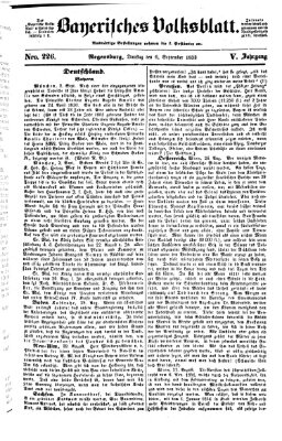 Bayerisches Volksblatt (Regensburger Morgenblatt) Dienstag 6. September 1853