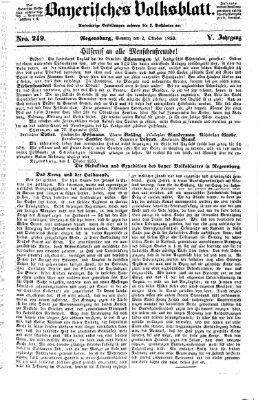 Bayerisches Volksblatt (Regensburger Morgenblatt) Sonntag 2. Oktober 1853