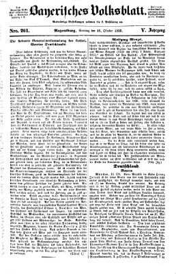 Bayerisches Volksblatt (Regensburger Morgenblatt) Sonntag 16. Oktober 1853