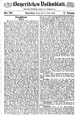 Bayerisches Volksblatt (Regensburger Morgenblatt) Freitag 21. Oktober 1853