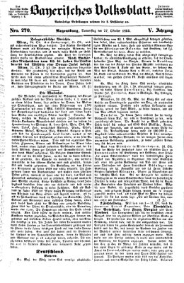 Bayerisches Volksblatt (Regensburger Morgenblatt) Donnerstag 27. Oktober 1853