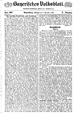 Bayerisches Volksblatt (Regensburger Morgenblatt) Mittwoch 9. November 1853