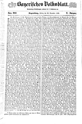 Bayerisches Volksblatt (Regensburger Morgenblatt) Freitag 18. November 1853