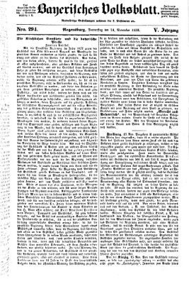 Bayerisches Volksblatt (Regensburger Morgenblatt) Donnerstag 24. November 1853