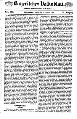 Bayerisches Volksblatt (Regensburger Morgenblatt) Samstag 3. Dezember 1853