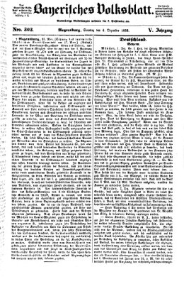 Bayerisches Volksblatt (Regensburger Morgenblatt) Sonntag 4. Dezember 1853