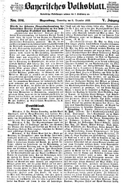 Bayerisches Volksblatt (Regensburger Morgenblatt) Donnerstag 8. Dezember 1853