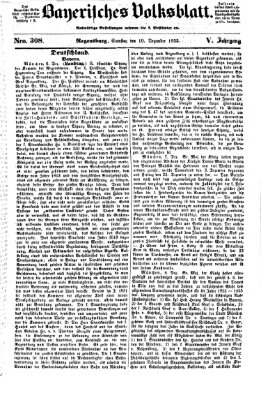 Bayerisches Volksblatt (Regensburger Morgenblatt) Samstag 10. Dezember 1853