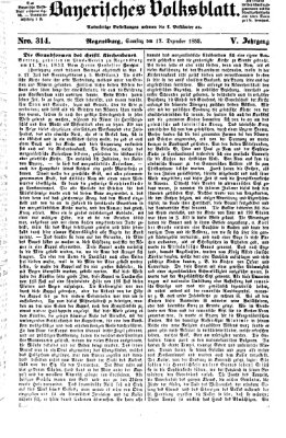 Bayerisches Volksblatt (Regensburger Morgenblatt) Samstag 17. Dezember 1853